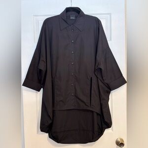 Simply Mila Black Utility Cotton Oversized  Tunic Top XS Minimalist M L XL